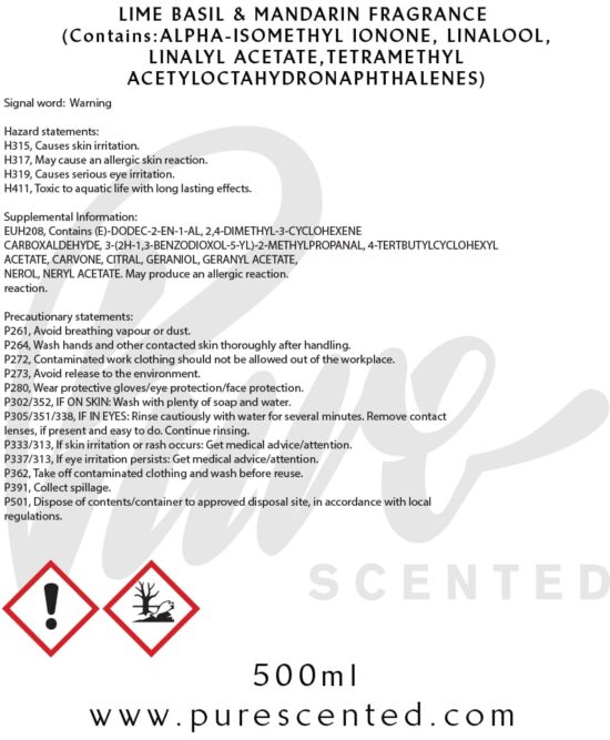 Lime Basil & Mandarin Fragrance Oil