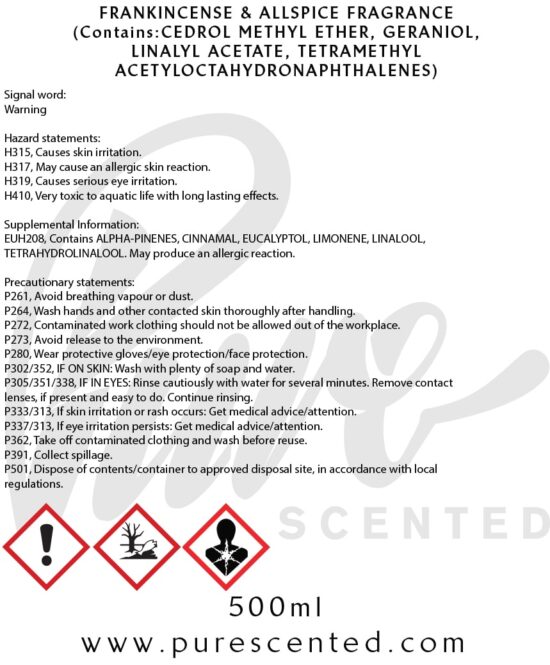 Frankincense & Allspice Fragrance Oil