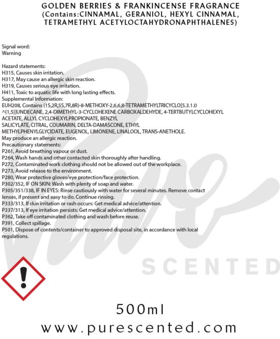 Golden Berries & Frankincense Fragrance Oil Golden Berries & Frankincense Fragrance Oil