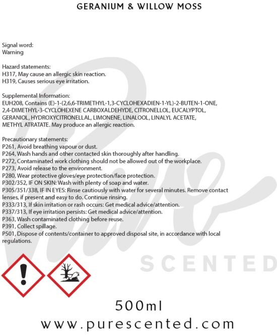 Geranium & Willow Moss Fragrance Oil