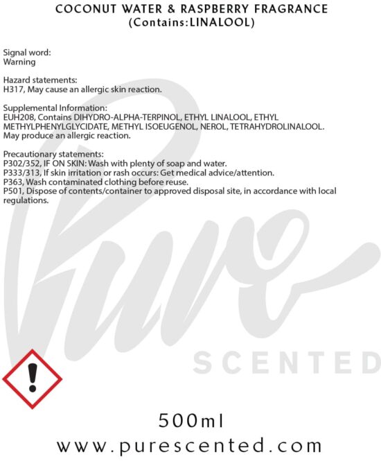 Coconut Water & Raspberry Fragrance Oil Coconut Water & Raspberry Fragrance Oil