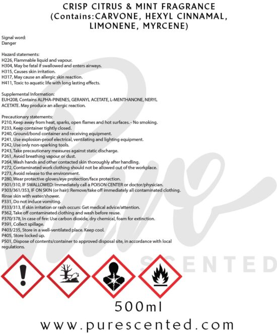 Crisp Citrus & Mint Fragrance Oil Crisp Citrus & Mint Fragrance Oil