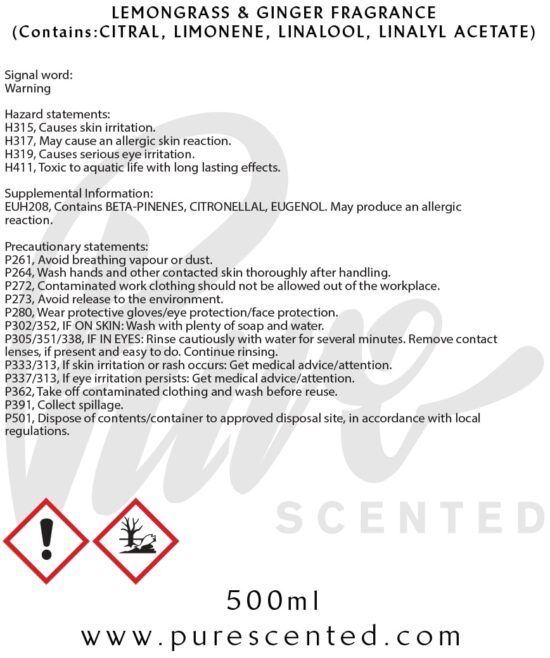 Lemongrass & Ginger Fragrance Oil Lemongrass & Ginger Fragrance Oil