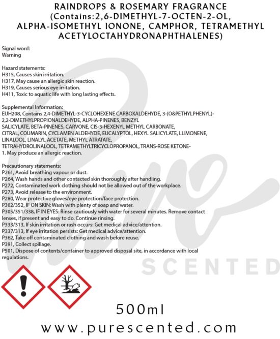 Raindrops & Rosemary Fragrance Oil Raindrops & Rosemary Fragrance Oil