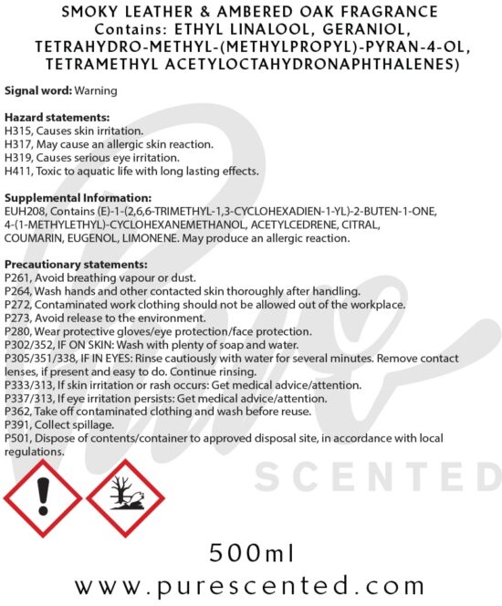 Smoky Leather & Ambered Oak Fragrance Oil Smoky Leather & Ambered Oak Fragrance Oil