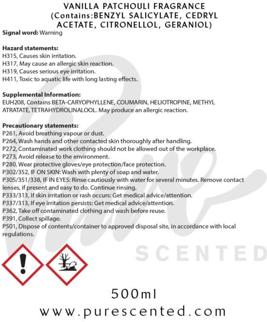 Vanilla Patchouli Fragrance Oil