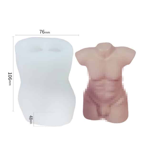 Male Body Silicone Candle Mould Style 2