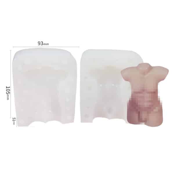 Male Torso Silicone Candle Mould Style 3