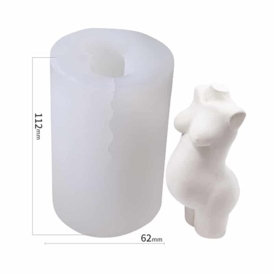Pregnant Torso Silicone Candle Mould Style 2