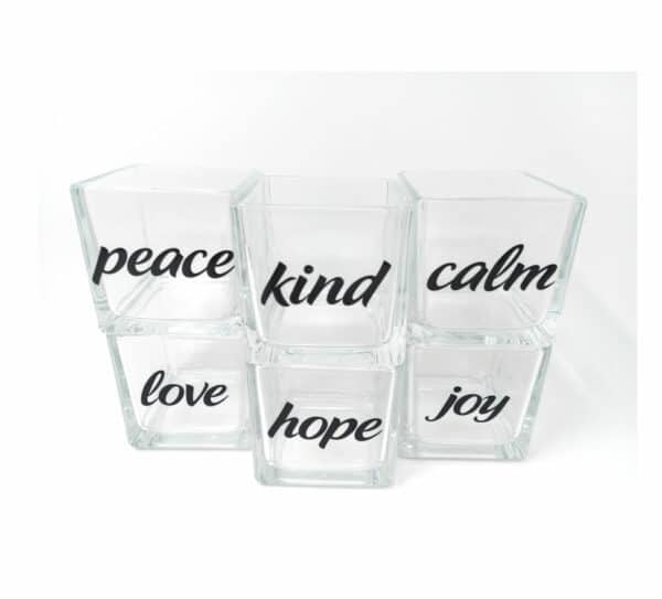 Designer Cube Candle Jars 29cl - Messages