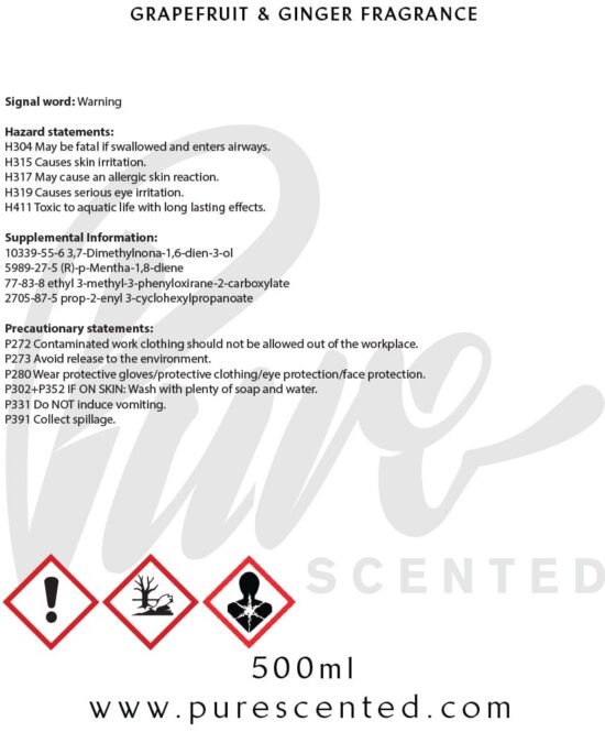 Grapefruit & Ginger Fragrance Oil Grapefruit & Ginger Fragrance Oil