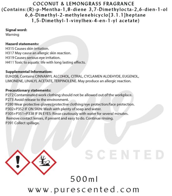 Coconut & Lemongrass Fragrance Oil