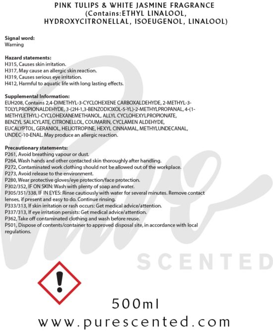 Pink Tulips & White Jasmine Fragrance Oil Pink Tulips & White Jasmine Fragrance Oil