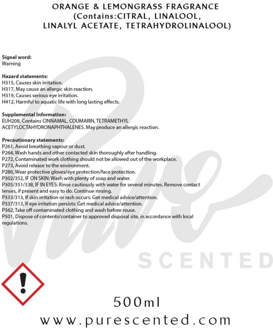 Orange & Lemongrass Fragrance Oil Orange & Lemongrass Fragrance Oil