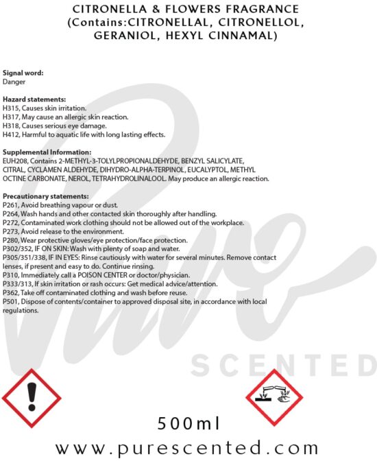 Citronella & Flowers Fragrance Oil Citronella & Flowers Fragrance Oil
