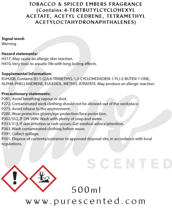 Tobacco & Spiced Embers Fragrance Oil Tobacco & Spiced Embers Fragrance Oil